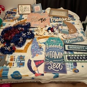 Lot of Fourth of July/beach summer decor